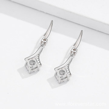 CZ Zircon Drop Earring 925 Silver Wedding Earrings